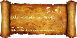 Dávidházy Anett névjegykártya