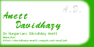 anett davidhazy business card